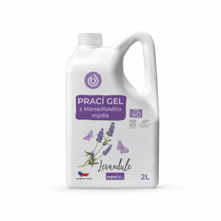 Prací gel z Marseillského mýdla pro citlivou pokožku Levandule 2L, 40PD