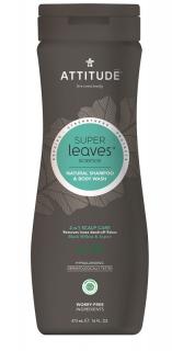 Přírodní pánský šampón & tělové mýdlo (2 v 1) ATTITUDE Super leaves - proti lupům 473 ml