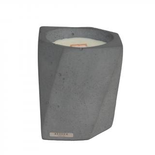 Přírodní vonná svíčka sójová - AROMKA - Limitovaná edice Betonová svíčka - Dřevěný knot, 200 ml - Agarové dřevo