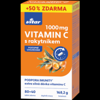 Revital Vitamin C 1000 mg s rakytníkem, 120 tablet