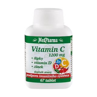Vitamin C 1200 mg – šípky, vitamin D, zinek, 67 tablet