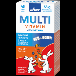 Vitar Kids Multivitamin + kolostrum, 45 tablet