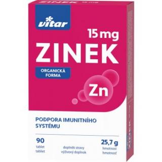Vitar Zinek 15 mg, 90 tablet
