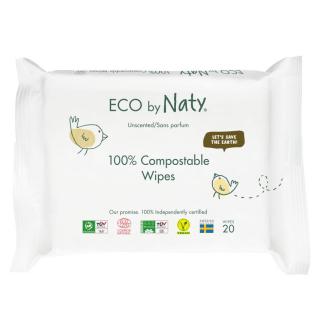 Vlhčené ubrousky ECO by Naty bez vůně - pro citlivou pokožku (20 ks) - cestovní balení