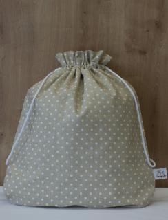 Wrap Up obal na pečivo - kulatý (vnitřní rozměr 35 x 36 cm) Barva: Režná s bílými puntíky