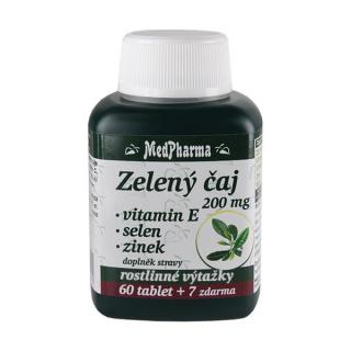 Zelený čaj 200 mg + vitamin E + selen + zinek, 67 tablet