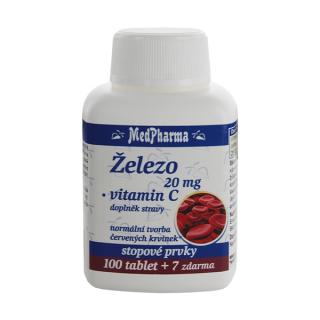 Železo 20 mg + vitamin C, 107 tablet
