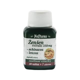 Žen-šen 350 mg + echinacea + leuzea, 37 tablet