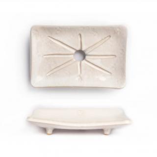 ALMARA SOAP Obdélníková keramická mýdlenka NOVA BIANCO
