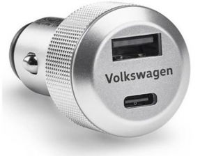 Dvojitý USB adaptér do zapalovače, 1 x USB-A, 1 x USB-C