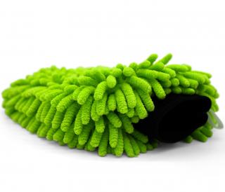 The Collection Chenille Wash Mitt Lime Green - mycí rukavice