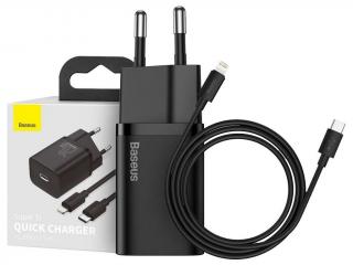 2v1 Nabíjecí sada pro Apple iPhone | iPad  | USB - C na Lightning | Baseus Barva krytu: Black