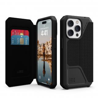 Metropolis Folio Case pro iPhone 14 Pro | Kevlar Black | UAG
