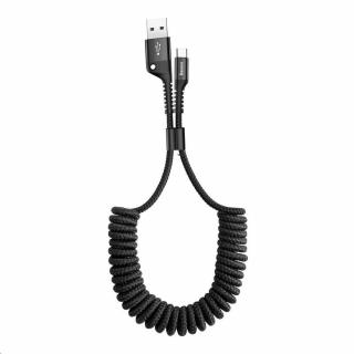 Pružinový nabíjecí a datový kabel USB na USB-C | 2A | 1 m | Černý  | Baseus