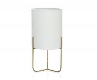 Andrea House, Vintage látková stolní lampa IL68062 | bílá, žlutá