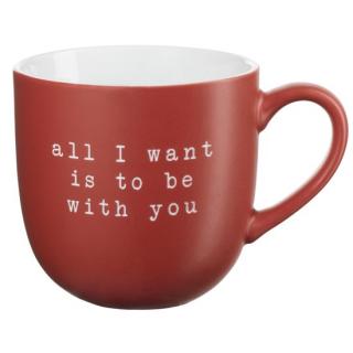 Asa Selection, Porcelánový hrnek HEY, Be with you, 350 ml | červená