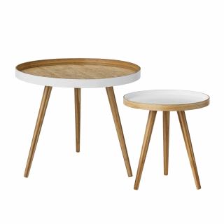 Bambusový konferenční stolek Bloomingville CAPPUCCINO | bílý