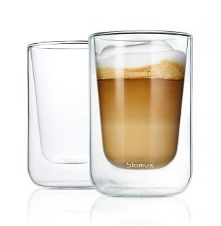 Blomus, Dvoustěnné sklenice na cappuccino NERO, 2ks, 250 ml