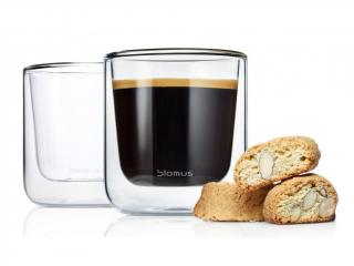 Blomus, Dvoustěnné sklenice na espresso NERO, 2ks, 80 ml