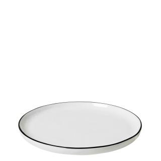 Broste, Dezertní talíř z porcelánu SALT 18cm | bílá, černá