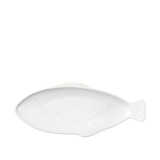 Broste, Kameninový talíř na ryby Pesce, 17 x 41 cm | bílá
