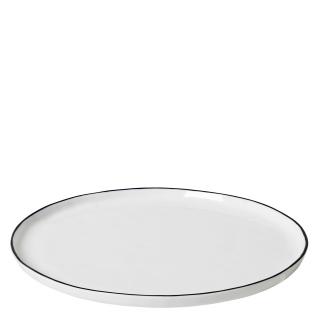 Broste, Mělký talíř SALT 28cm | bílá,černá