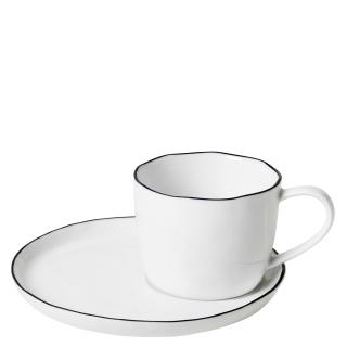 Broste, Porcelánový šálek na kávu SALT 150 ml | bílá, černá