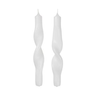 Broste, Sada kroucených svíček Twist, 2ks, v.23 cm | bílá