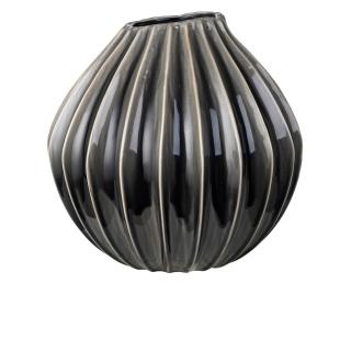 Broste, Váza WIDE 40 cm kouřová| černá
