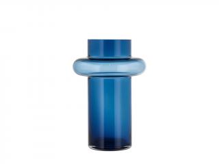 Lyngby Glas, Skleněná váza Tube Dark Blue 25 cm | tmavě modrá