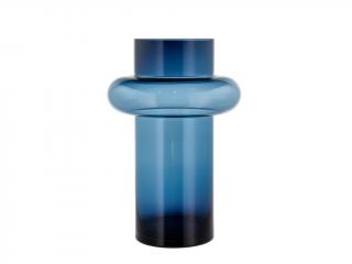 Lyngby Glas, Skleněná váza Tube Dark Blue 40 cm | tmavě modrá