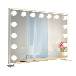 MMIRO, Hollywoodské make-up zrcadlo s osvětlením L621, 75 x 56 cm  | bílá