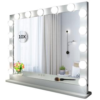 MMIRO, L615S, Hollywoodské make-up zrcadlo s LED osvětlením 70 x 55 cm | stříbrná