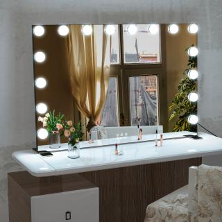 MMIRO, SR637, Hollywoodské make-up zrcadlo s osvětlením 90 x 60 cm | černá