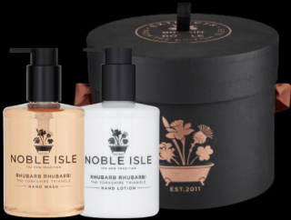 Noble Isle, Dárková sada gel a krém na ruce Rhubarb Rhubarb! Duo Gift Set | 2 x 250ml