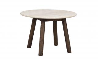 Rowico Home, Čtvercový travertinový konferenční stolek TARANSAY 60 cm | Světle hnědý