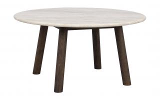 Rowico Home, Čtvercový travertinový konferenční stolek TARANSAY 90 cm | Hnědý