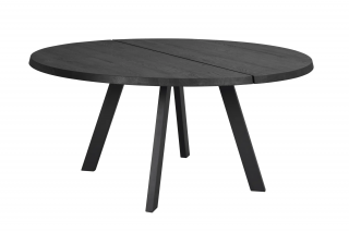 Rowico Home, Jídelní stůl s dvoudílnou deskou FRED Black, 160x160 cm | černá