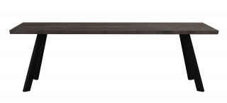 Rowico Home, Jídelní stůl s dvoudílnou deskou FRED Dark brown/black, 240x100 cm | tmavě hnědá, černá
