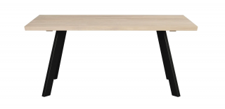 Rowico Home, Jídelní stůl s dvoudílnou deskou FRED Whitewash/black, 170x95 cm | přírodní, černá
