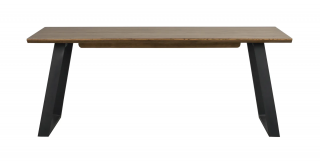 Rowico Home, Jídelní stůl s dvoudílnou deskou MELVILLE Brown/black, 210x95 cm | hnědá, černá