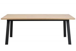 Rowico Home, Jídelní stůl WINNIPEG Whitewash/black, 200x100 cm | přírodní, černá