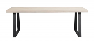 Rowico Home, Jídelní stůl z masivního dubu BROOKLYN Whitewash/black, 220x95 cm | přírodní, černá
