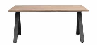 Rowico Home, Jídelní stůl z masivního dubu CARRADALE Oak/black, 170x100 cm | dub, přírodní, černá
