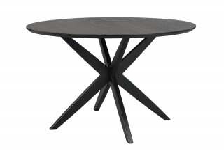 Rowico Home, Kulatý jídelní stůl CALVERTON Black, 120x120 cm | černá