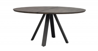 Rowico Home, Kulatý jídelní stůl CARRADALE Brown/black, 150x150 cm | hnědá, černá