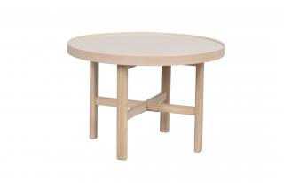 Rowico Home, Kulatý konferenční stolek MARSDEN 60 cm | Běžový/Světle hnědý