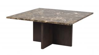 Rowico Home, Mramorový čtvercový konferenční stolek BROOKSVILLE 90 cm | Hnědý