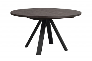 Rowico Home, Rozkládací kulatý jídelní stůl MADDOCK Brown/black, 135x135 cm | hnědá, černá