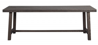 Rowico Home, Velký a pevný jídelní stůl BROOKLYN Dark brown, 220x95 cm | tmavě hnědá